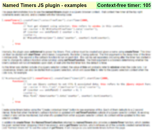 Named Timers - examples page